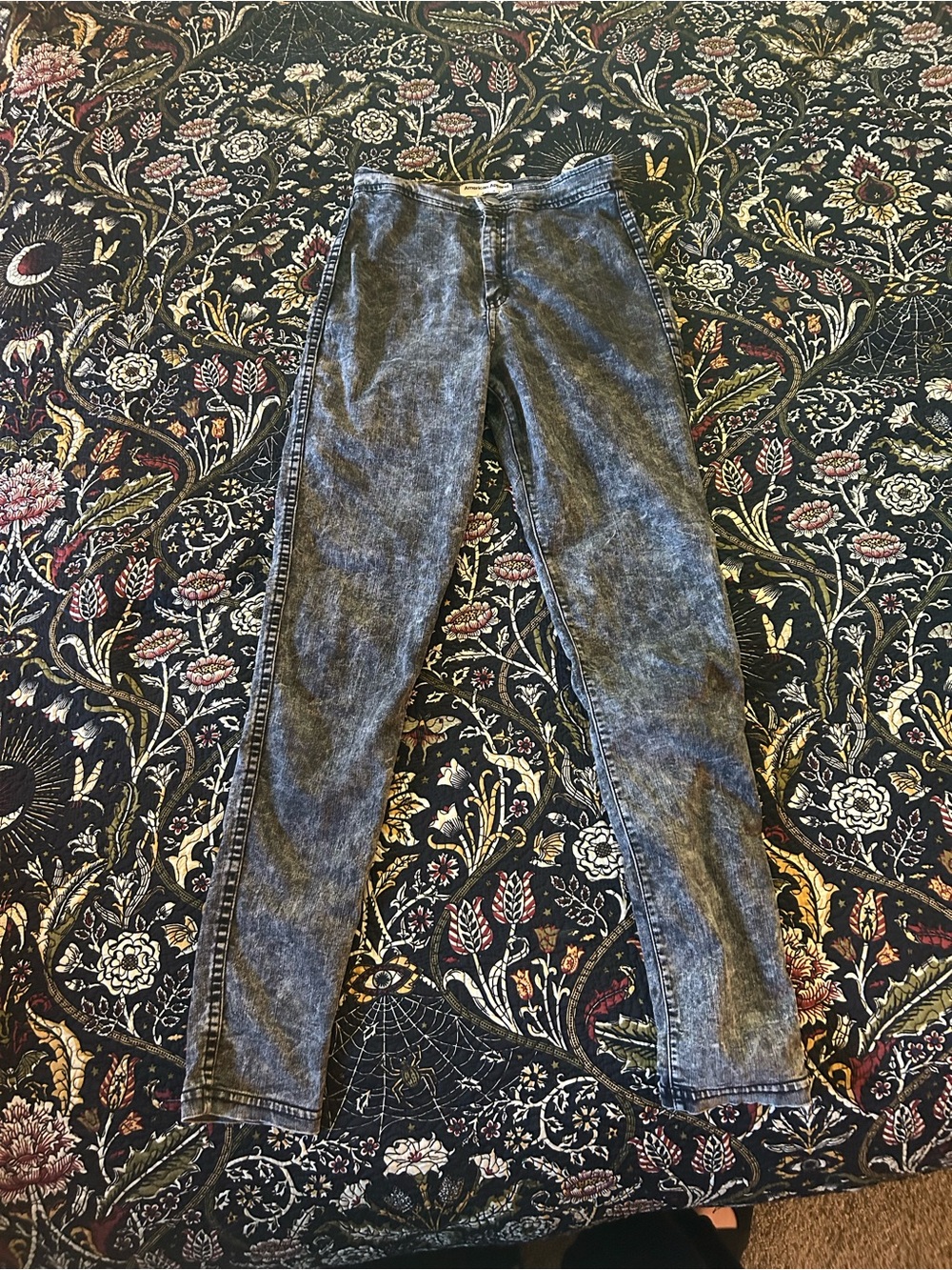 Acid Wash American Apparel Lightweight Black Women's Pants